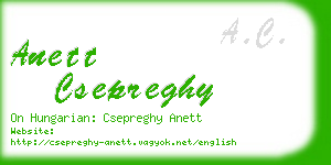 anett csepreghy business card